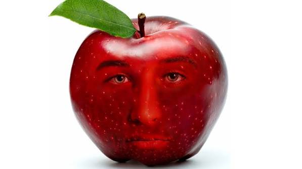 Apple with face