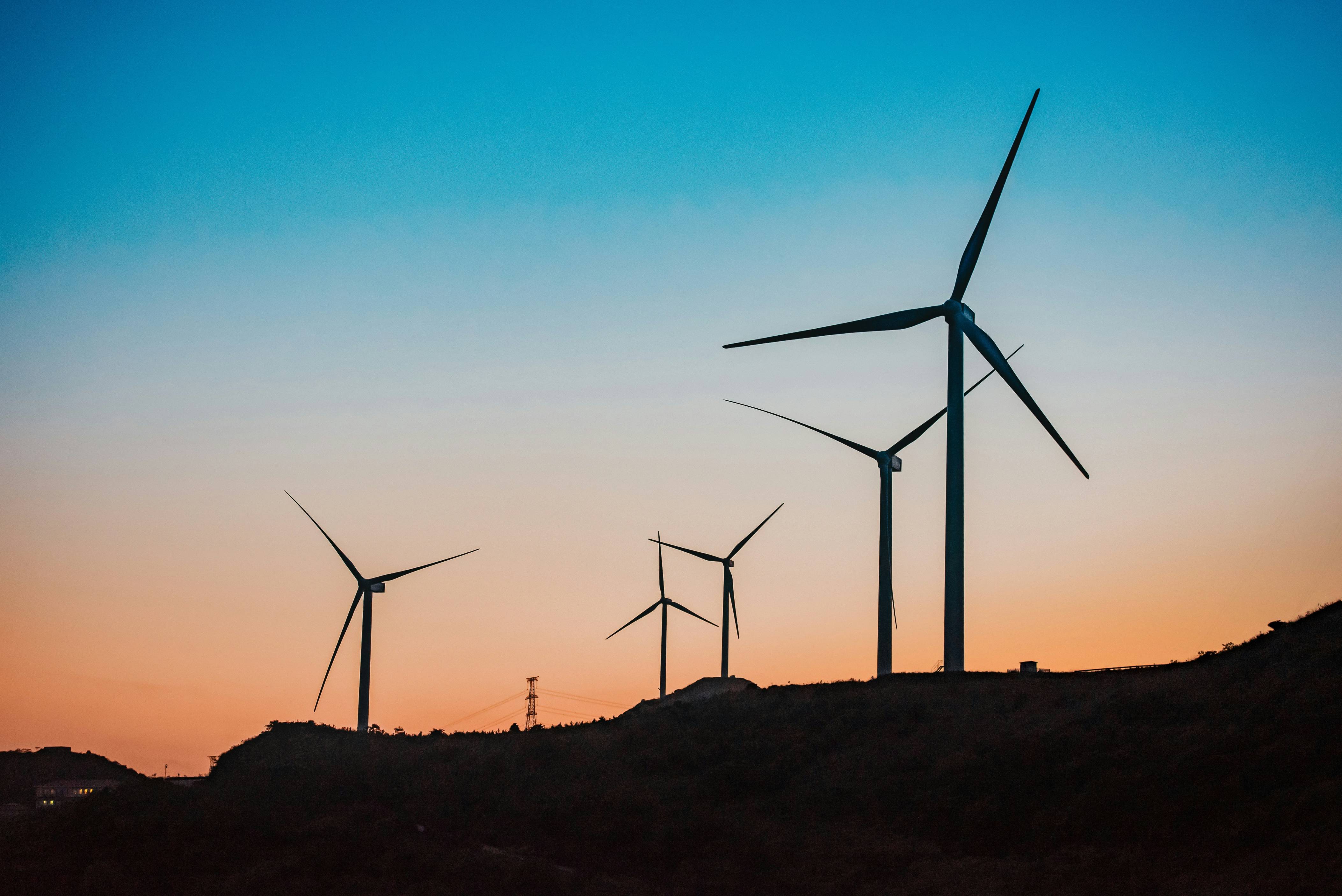 a couple of wind turbines