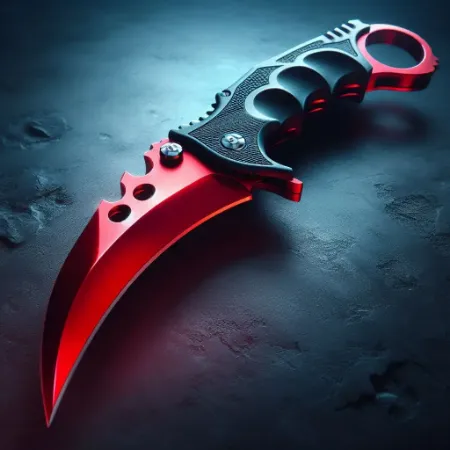 Karambit Crimson laying on ground