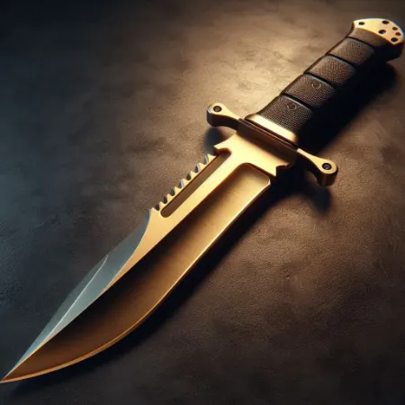 Bowie golden blade laying on ground