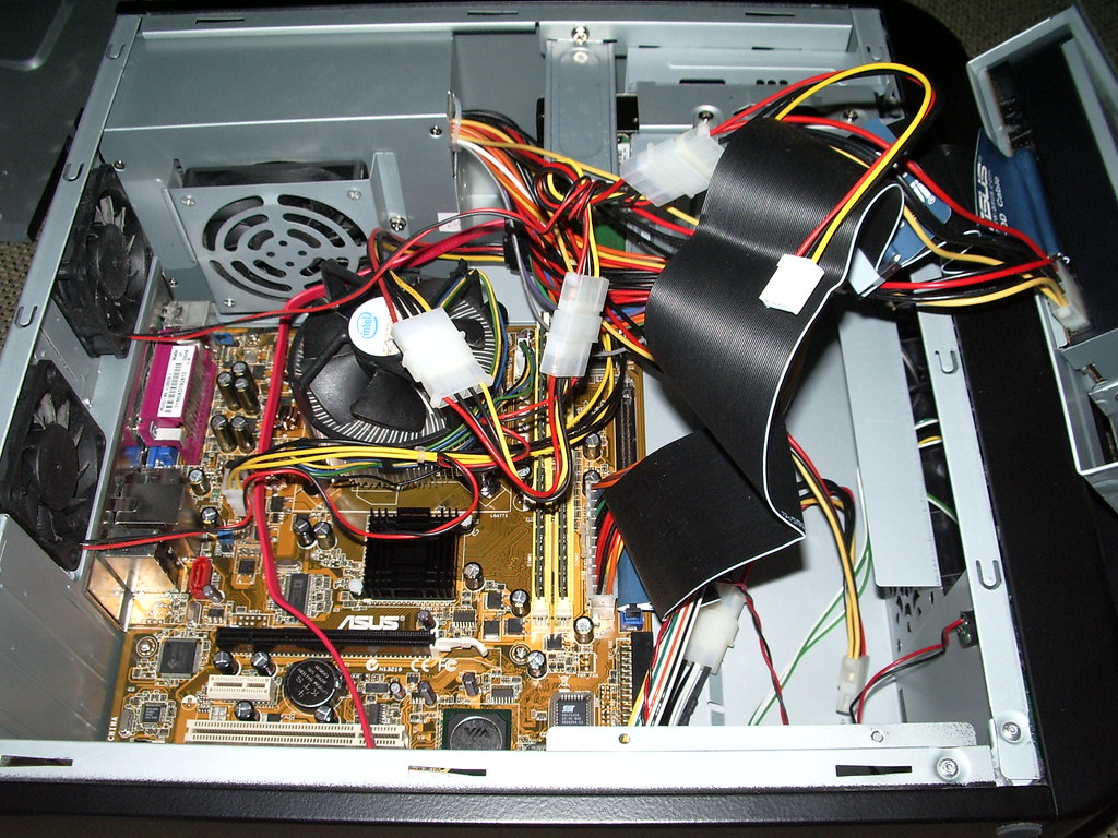 half dismanteled computure