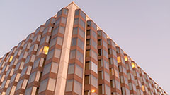 ett hus sett nedifrån